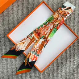 POBING Animals Print 18m/m Twill Silk Scarves Women Luxury Brand Scarf Bag Ribbons Tie Head Scarf Small Long Skinny Scarf 86*5CM