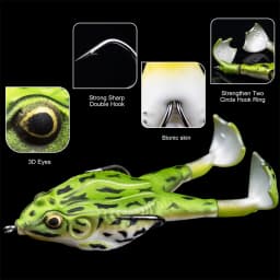 Goture Frog Type Topwater Lure Silicone Thunder Fishing Lure 8/9/10 CM Double Propeller Soft Bait Artificial Wobbler For Fishing