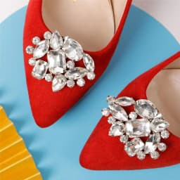 2pcs Women Lady Shoe Clip Fashion Buckle Shoes Decorations Charms Jewelry Rhinestones Crystal Wedding Bride Shoes High Heel