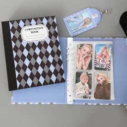 SKYSONIC A5 Cream Diamond Pattern Photo Album Collect Book Kpop Binder Cover Postcards Ring Organizer DIY Refills Suppliers