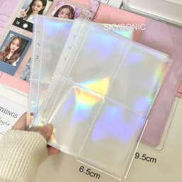 SKYSONIC A5 Cream Diamond Pattern Photo Album Collect Book Kpop Binder Cover Postcards Ring Organizer DIY Refills Suppliers