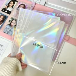 SKYSONIC A5 Cream Diamond Pattern Photo Album Collect Book Kpop Binder Cover Postcards Ring Organizer DIY Refills Suppliers