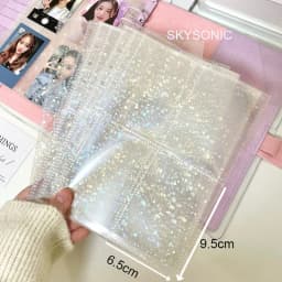 SKYSONIC A5 Cream Diamond Pattern Photo Album Collect Book Kpop Binder Cover Postcards Ring Organizer DIY Refills Suppliers