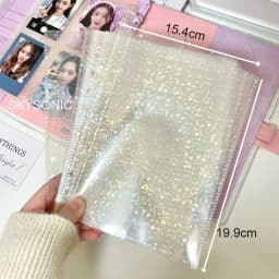 SKYSONIC A5 Cream Diamond Pattern Photo Album Collect Book Kpop Binder Cover Postcards Ring Organizer DIY Refills Suppliers