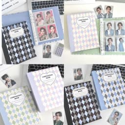 SKYSONIC A5 Cream Diamond Pattern Photo Album Collect Book Kpop Binder Cover Postcards Ring Organizer DIY Refills Suppliers