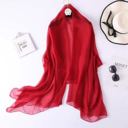 Korean Solid Color Thin Long Chiffon Sunscreen Shawl Sexy Gauze Sun Beach Towel Women Summer Air Conditioning Ice Silk Scarf
