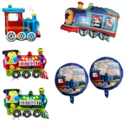 Train Balloon Theme Birthday Decorations Cute Train Shaped Foil Balloon and Latex Ballon Railroad Crossing Traffic Party Decor