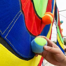 Outdoor Dartboard Game Set with Round Cloth Dart Board Sticky Ball Target Toy 20 Balls Parent-Child Interaction Sport Fun