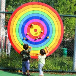 Outdoor Dartboard Game Set with Round Cloth Dart Board Sticky Ball Target Toy 20 Balls Parent-Child Interaction Sport Fun