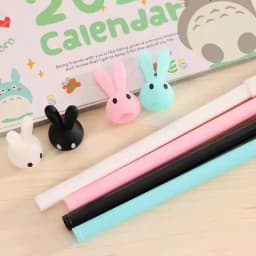 4 Pcs Stationery Cartoon Cute Kawaii Rabbit Pen Creative School Office Supply Gel Pen Gift Handles Bunny Sweet Lovely Pretty