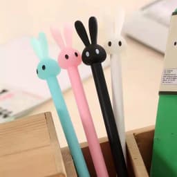 4 Pcs Stationery Cartoon Cute Kawaii Rabbit Pen Creative School Office Supply Gel Pen Gift Handles Bunny Sweet Lovely Pretty