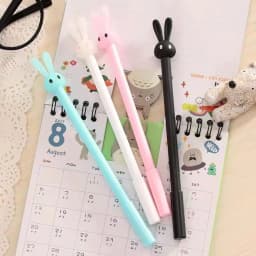 4 Pcs Stationery Cartoon Cute Kawaii Rabbit Pen Creative School Office Supply Gel Pen Gift Handles Bunny Sweet Lovely Pretty
