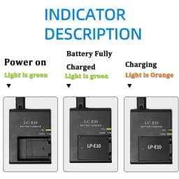 LP-E10 Camera Battery Charger Replace LC-E10C for Canon 1100D 1200D 1300D 1500D Rebel T3 T5 T6 T7 T100 3000D 4000D 2000D X80 X90