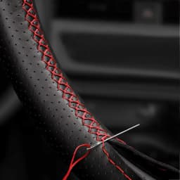Soft Perforated Leather Cover For Ford Focus 2 2005 2006 2007 2008 2009 2010 2011 3-Spoke Hand Sewing Steering Wheel Cover Trim