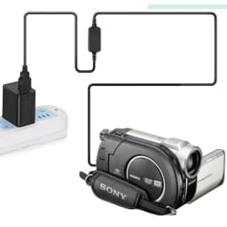 USB AC-L200 AC-L25A Power Adapter Compatible for Sony DSC-HX1 DCR-UX5 UX7 HDR-XR100 NEX VG30 VG900 DEV-50 FDR-AX33 Camcorder
