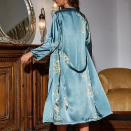 Two Pieces Pajamas Women's Sexy Satin Nightgown Printed Slip Dress Woman Nightie Pajamas Little Cherry Sleepwear Home Suit