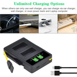 EN-EL20 EN-EL20a Battery Charger with Build-in USB and Type-c Port for Nikon coolpix P1000, Coolpix P950, 1 j1, 1 J2, 1 V3
