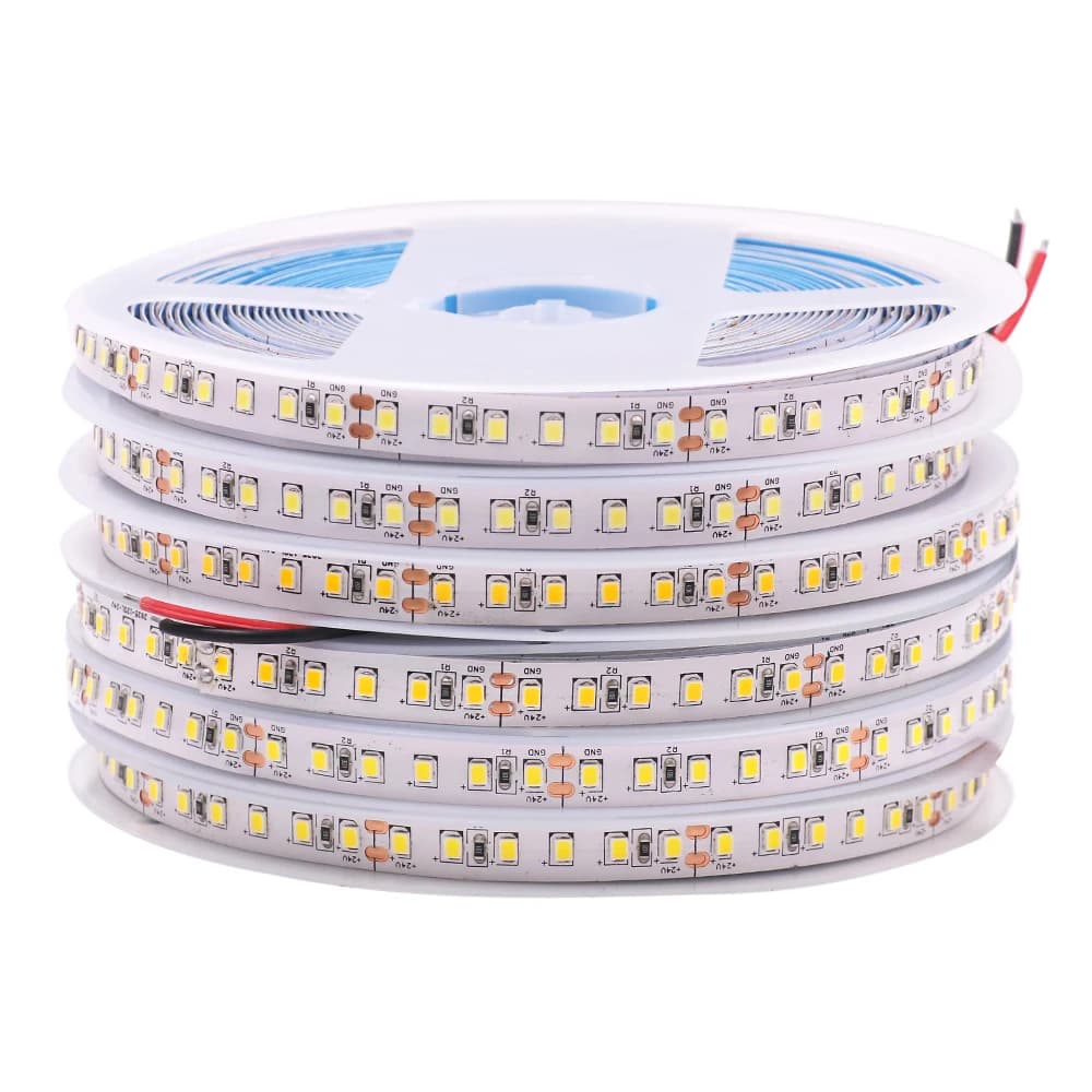 12V 24V 2835 LED Strip 5m 10m 15m 20m Tape Light Ribbon Flexible String 120/240/480 LED Cold Warm Natural White Home Decor