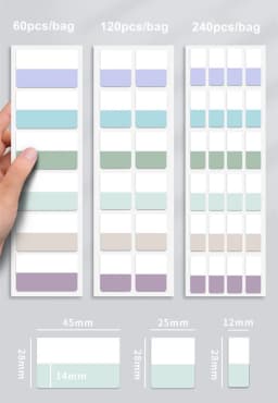 10 Sheets Sticky Index Tabs, Writable File Tabs Flags Notebook Books Page Markers Labels Classify Files Lable