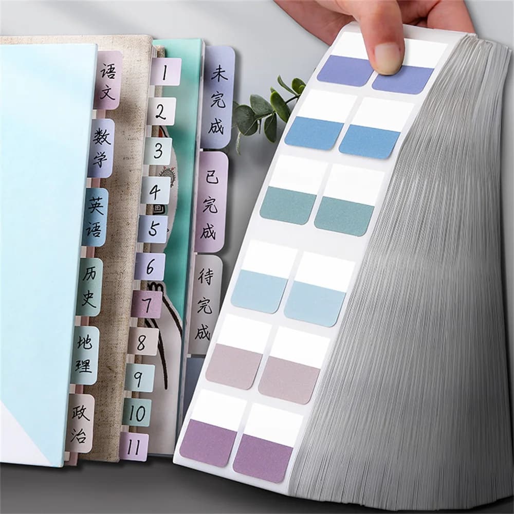 10 Sheets Sticky Index Tabs, Writable File Tabs Flags Notebook Books Page Markers Labels Classify Files Lable