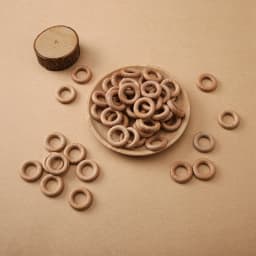 10pc 30mm/25mm Wooden Rings Baby Beech Teether Natural Wooden Rings Rodent For Newborn Diy Music Rattle Bracelet Ccessories Toys