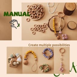 10pc 30mm/25mm Wooden Rings Baby Beech Teether Natural Wooden Rings Rodent For Newborn Diy Music Rattle Bracelet Ccessories Toys