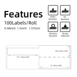 Phomemo F-Type Label 25x38+40mm 100Pcs Self-Adhesive Cable Electric Wire Labels Sticker for Phomemo M110 M200 M220 Label Printer