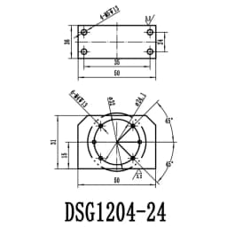 DSG12H 22mm/24mm Mounting Bracket CNC Parts 1204 Ballscrew Aluminum Nut Housing Holder Fits For SFU1210/SFU1204 RM1204
