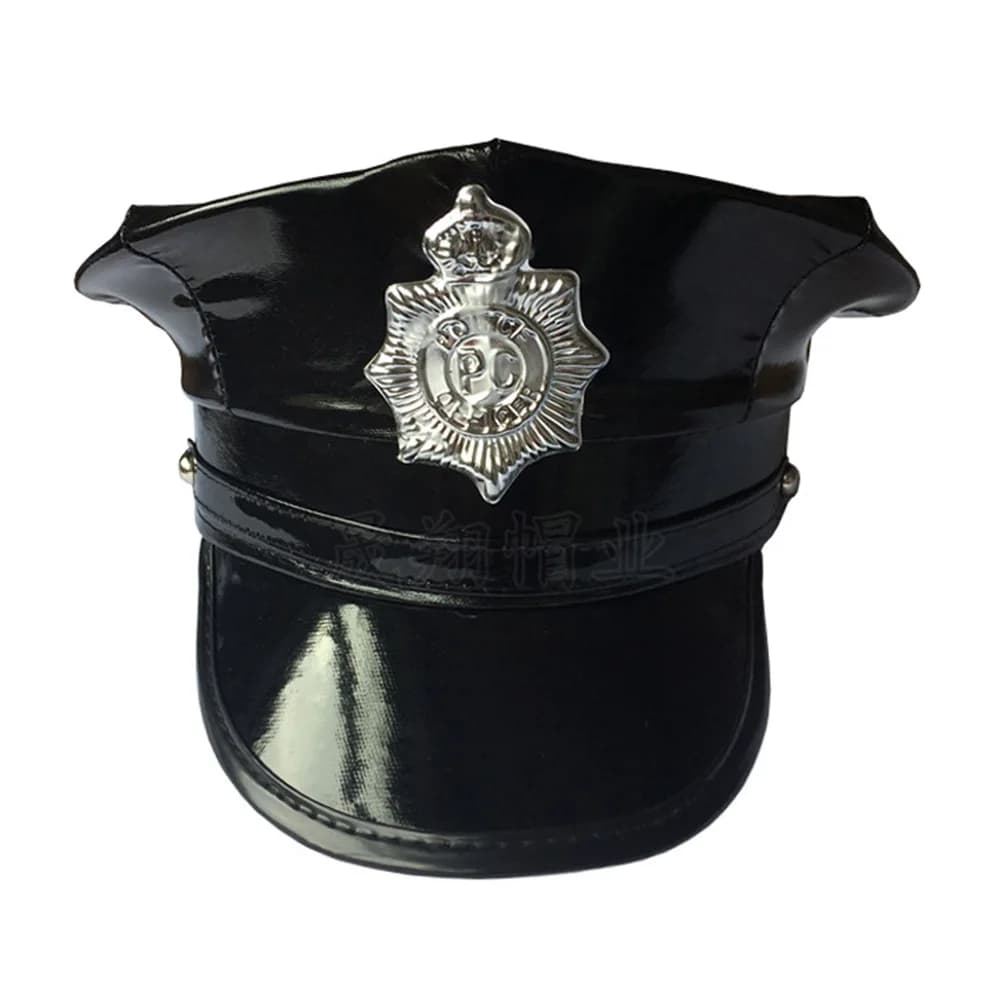 Soft Leather Octagonal Cap for Cosplay, Police Officer, Adult Party, Octagonal Hat Accessories, European and American Style