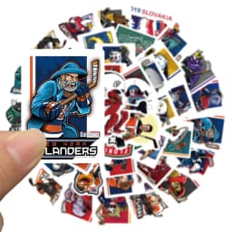 10/30/50pcs Sports Ice Hockey Mascot Graffiti Stickers Cool Helmet Luggage Laptop Waterproof Decal Decor Stickers Packs Kid Toy