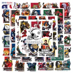 10/30/50pcs Sports Ice Hockey Mascot Graffiti Stickers Cool Helmet Luggage Laptop Waterproof Decal Decor Stickers Packs Kid Toy