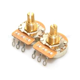 10PCS 250K 500K Guitar Potentiometers Brass 3/8" Short Shaft 24-Tooth Pots 15.5mm for Guitar Parts