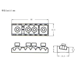 7 String Electric Guitar Locking Nut Metal Locking Nut For Floyd Rose Tremolo Bridge-Length 48mm-CR/BK/GD