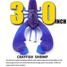 SUNMILE 6pieces Fishing Lures Crayfish Shrimp 7.5cm/3.5g Soft Baits Creature Baits Iscas Artifical bait Bass Perch Fishing Baits