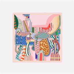 Twill Silk Scarf Woman Saddle Painting Square Scarves Wraps Bandana Small Hijab Silk Foulards Tie Headband Neckerchief 53CM
