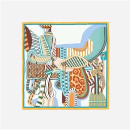 Twill Silk Scarf Woman Saddle Painting Square Scarves Wraps Bandana Small Hijab Silk Foulards Tie Headband Neckerchief 53CM