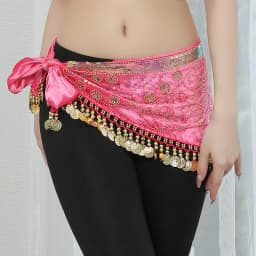 Bead Embroidery Belly Dance Hip Scarf 6 Color Women Oriental Belly Dancing Coins Belt Lesson Wear Practice Costume Decor