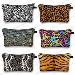 Tiger Leopard Crocodile Zebra Stripes Pattern Cosmetic Bag Women Makeup Bags Jewelry Organizer Ladies Lipstick Toiletries Bag