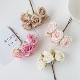 12Pcs Artificial Flowers Silk Tea Rose Wedding Wreath Scrapbooking for Home Christmas Decoration Diy Bride Accessories Clearance