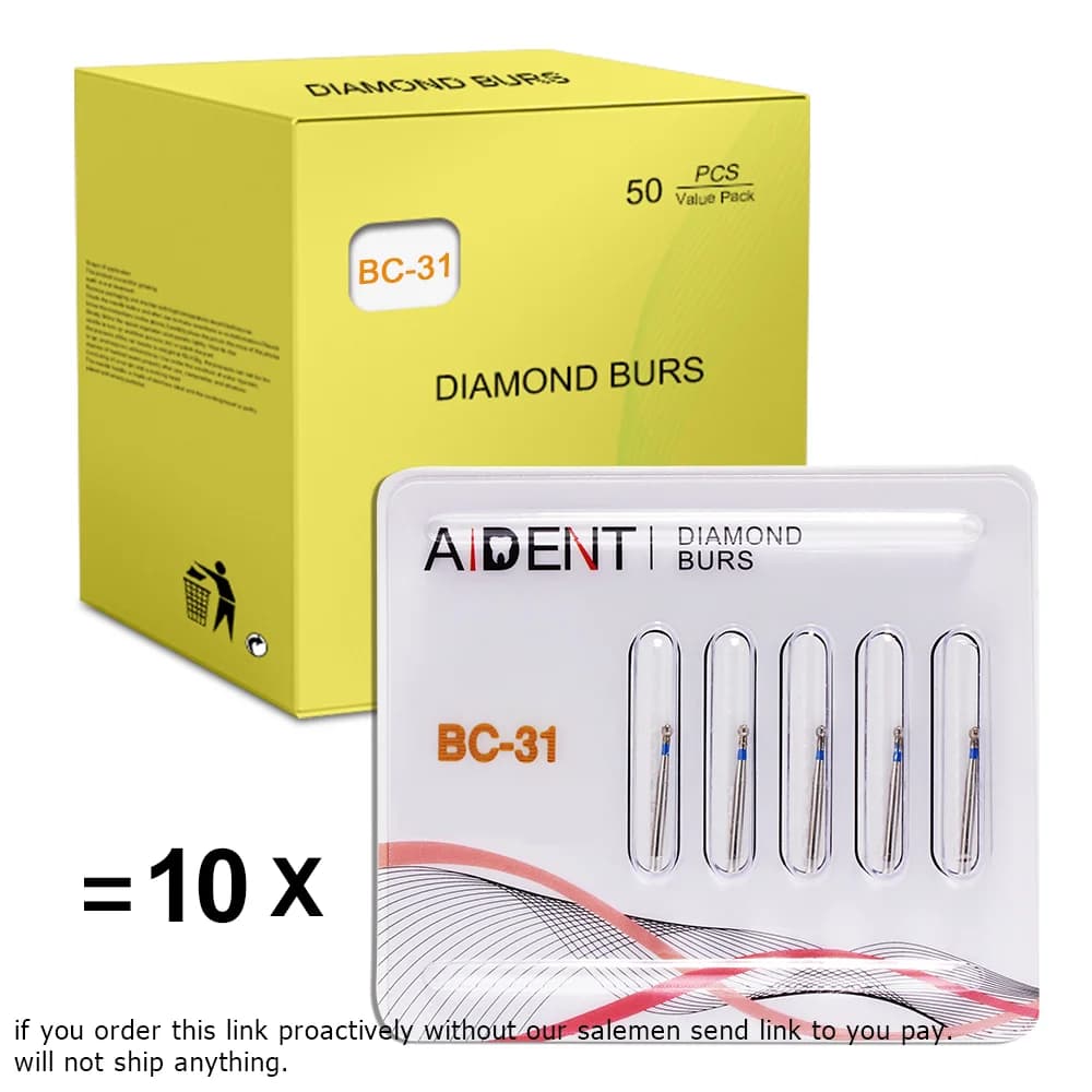 Special link Diamond burs kit 10 packs blue ball High speed-handpiece burs 105-125μ for oral consumables