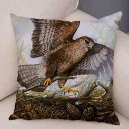 Bedroom Sofa Car Cushion Cover Cartoon Animal Colorful Fox Bird Squirrel Series Home Office Decoration Pillow
