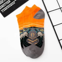 Women's New Retro Art Mural World Famous Oil Painting Series Funny Angel Mona Lisa Scream Van Gogh Starry Sky Short Ankle Socks