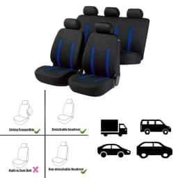 AUTOKING Car Accessories Interior Universal Polyester Car Seat Covers Set Sport Style Fit for Most Car SUV Van Seat Cushion