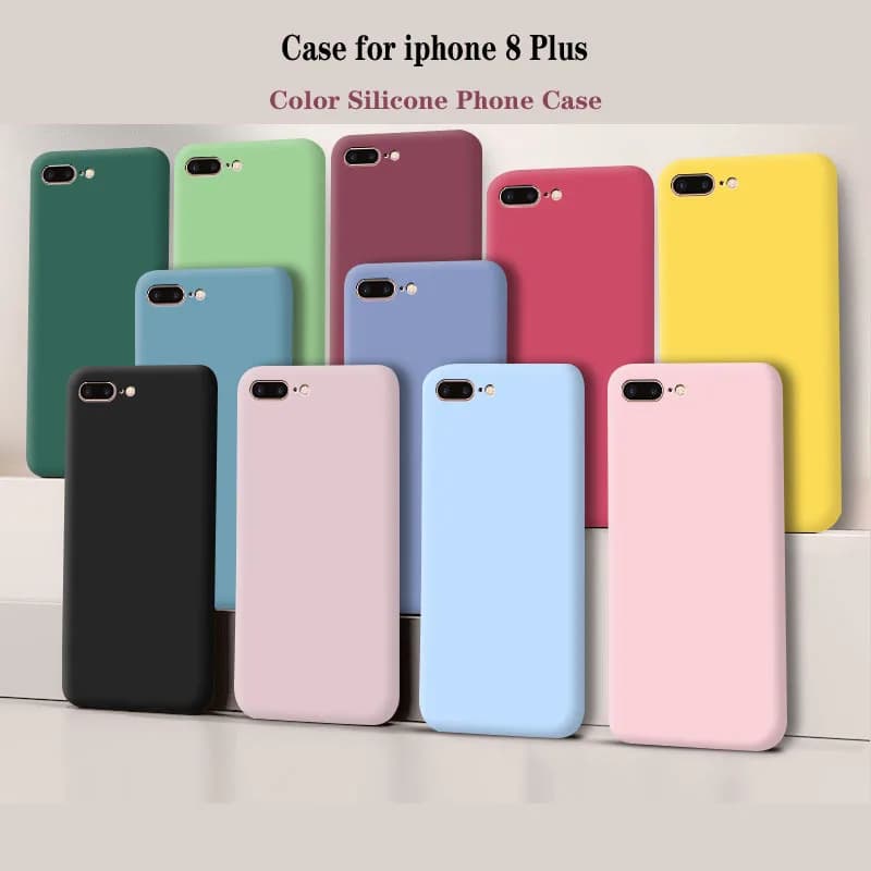 For iphone 8 Plus Fundas Original Case For iphone8 iphone 8 Plus Shockproof TPU Liquid Silicon Protective Phone Back Cover Case