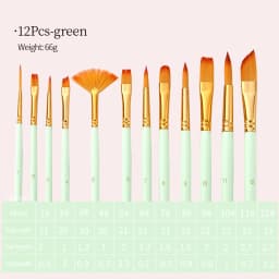 Nylon Hair Wooden Handle Artist Paint Brush Set Professional Oil Watercolor Acrylic Painting Brushes 3/6/10/12Pcs Art Supplies