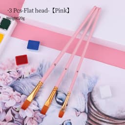 Nylon Hair Wooden Handle Artist Paint Brush Set Professional Oil Watercolor Acrylic Painting Brushes 3/6/10/12Pcs Art Supplies