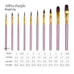 Nylon Hair Wooden Handle Artist Paint Brush Set Professional Oil Watercolor Acrylic Painting Brushes 3/6/10/12Pcs Art Supplies