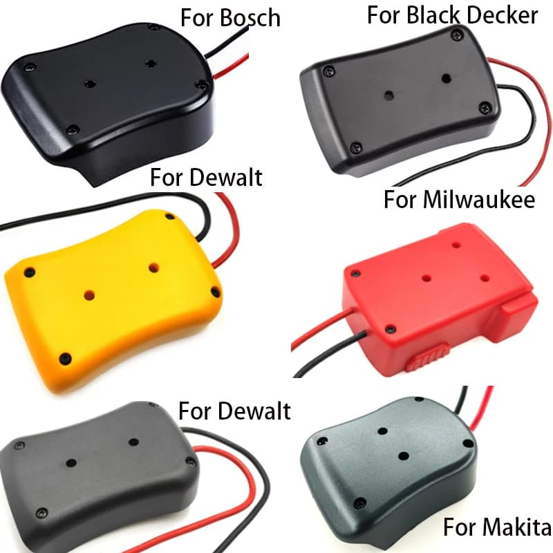 Battery Adapters For Makita/Bosch/Milwaukee/Dewlt/Black&Decker 18V Power Connector Adapter Dock Holder 14 Awg Wires