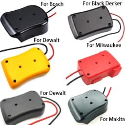 Battery Adapters For Makita/Bosch/Milwaukee/Dewlt/Black&Decker 18V Power Connector Adapter Dock Holder 14 Awg Wires