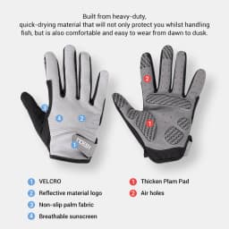 Noeby Fishing Gloves Non-slip Full Finger Outdoor Sun Protection Anti-UV Cycling Running Gloves Men Women Tackle